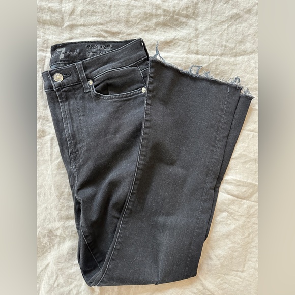 7 For All Mankind Black Ankle Jeans - Picture 1 of 4